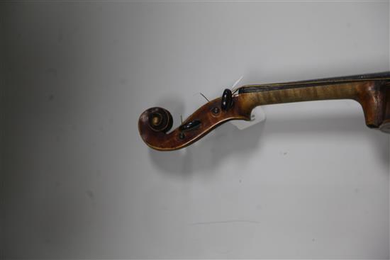 A 19th century English violin, label for John Betts Royal Exchange London 1861,
